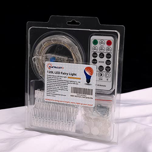 HXWEIYE 120LEDs Photo String Light, Warm White 40Ft