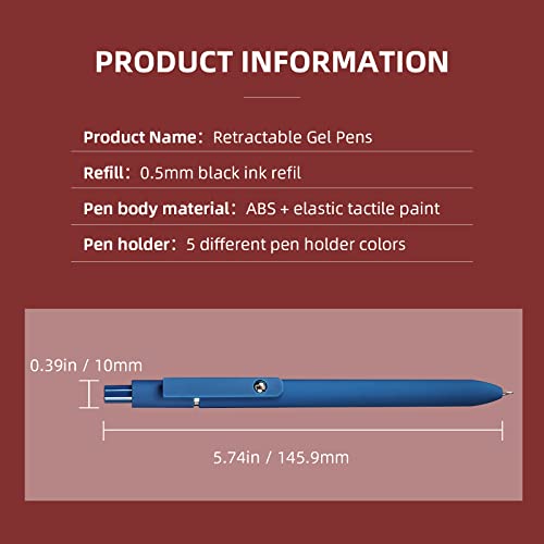 UIXJODO Gel Pens, 5 Pcs 0.5mm
