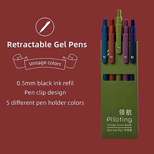 UIXJODO Gel Pens, 5 Pcs 0.5mm