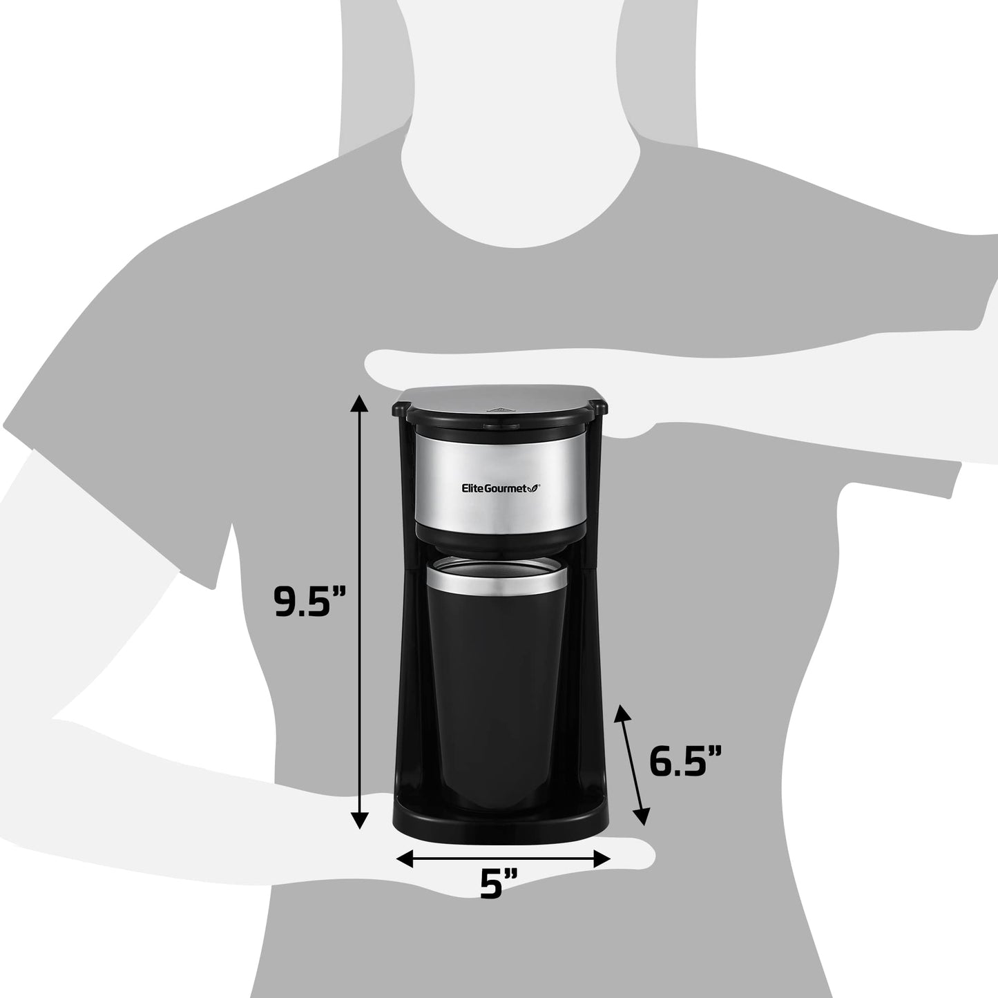 Elite Gourmet EHC114 Personal Single-Serve Compact Coffee Maker