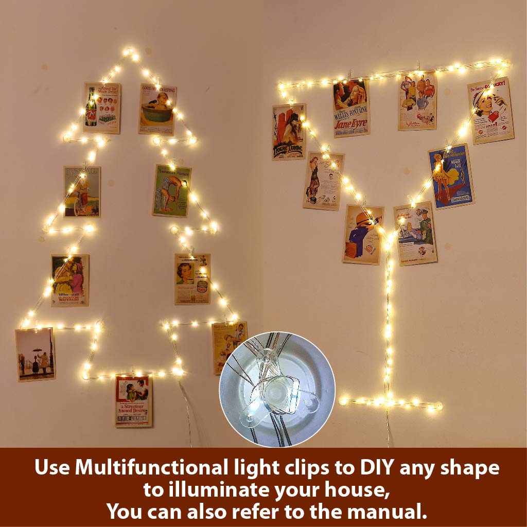 HXWEIYE 120LEDs Photo String Light, Warm White 40Ft