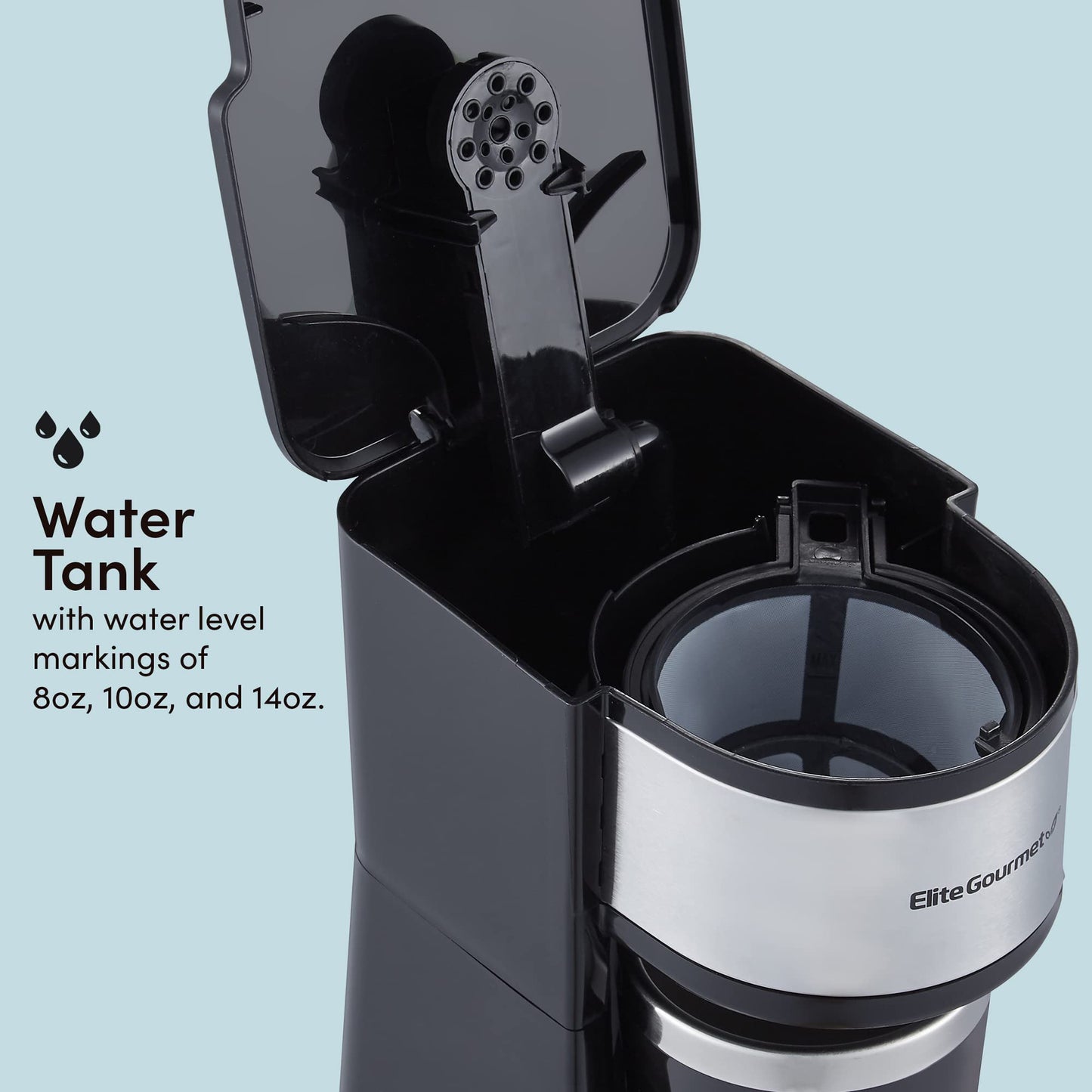 Elite Gourmet EHC114 Personal Single-Serve Compact Coffee Maker