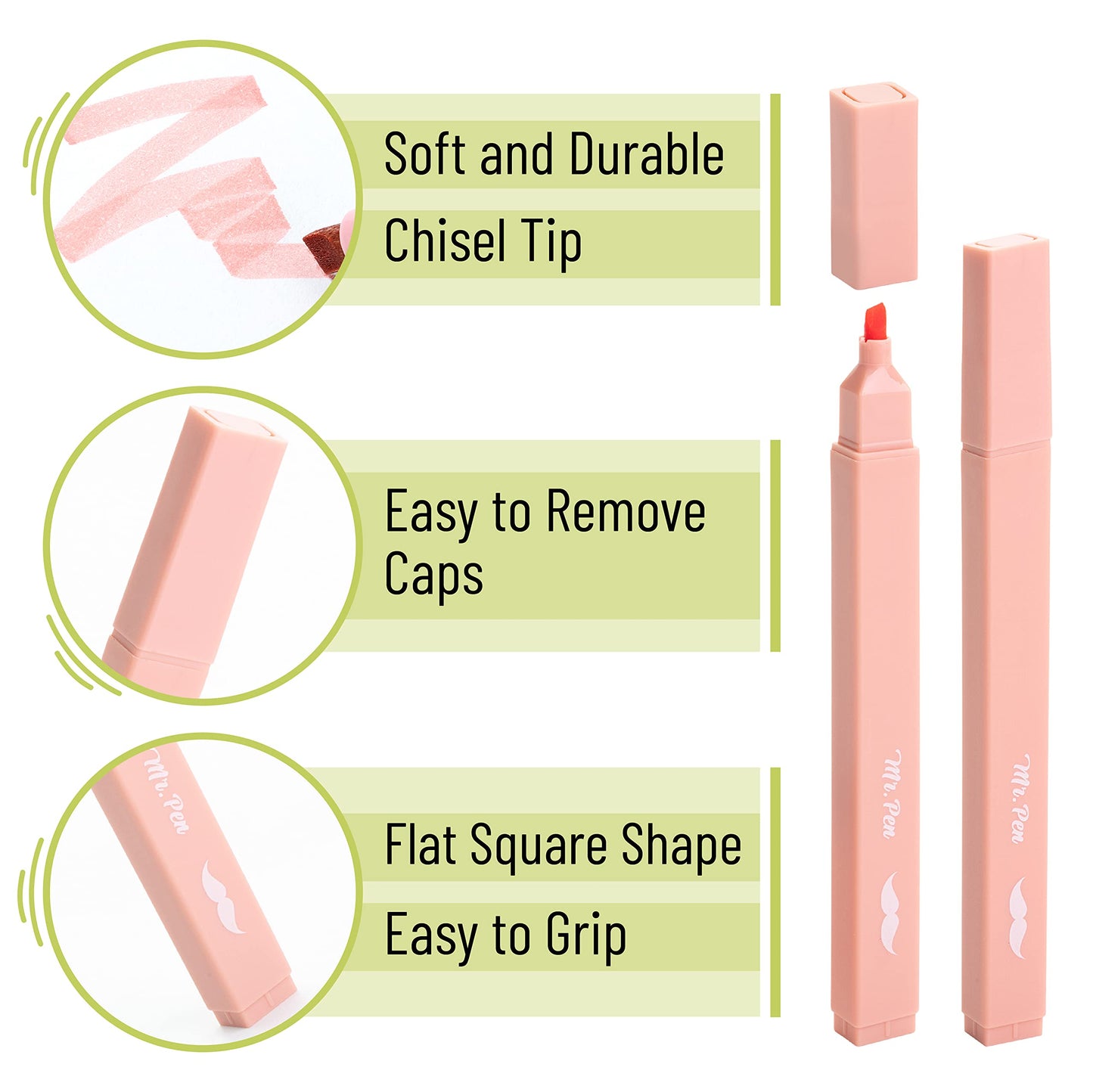 Mr. Pen- Aesthetic Highlighters 20 pcs Chisel Tip