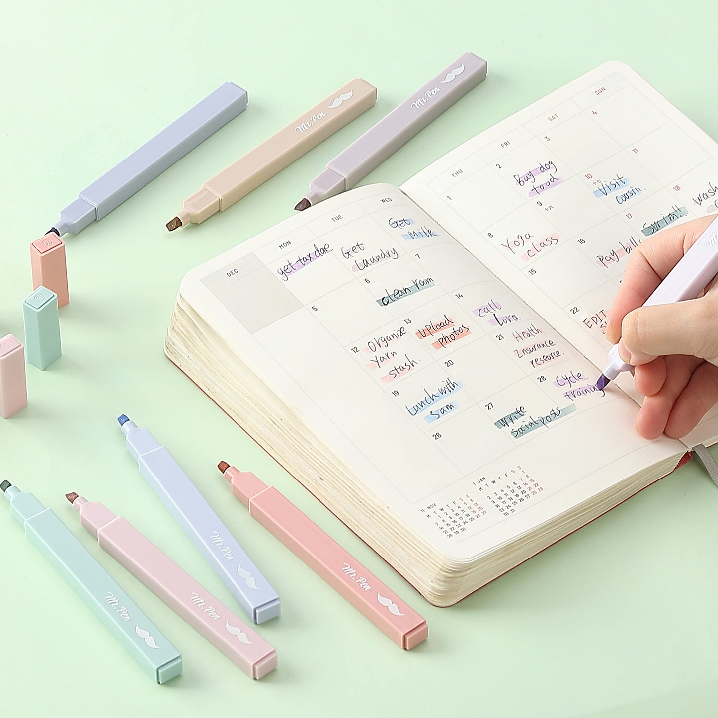 Mr. Pen- Aesthetic Highlighters 20 pcs Chisel Tip