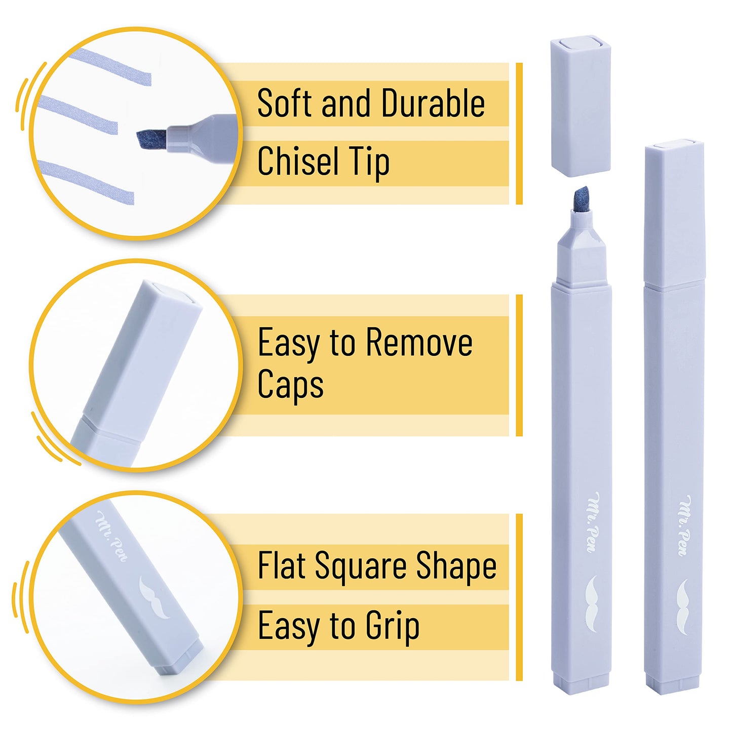 Mr. Pen- Aesthetic Highlighters 20 pcs Chisel Tip