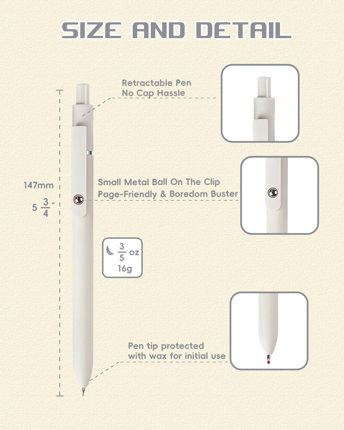 Lucarni 5pcs Gel Pens, 0.5mm