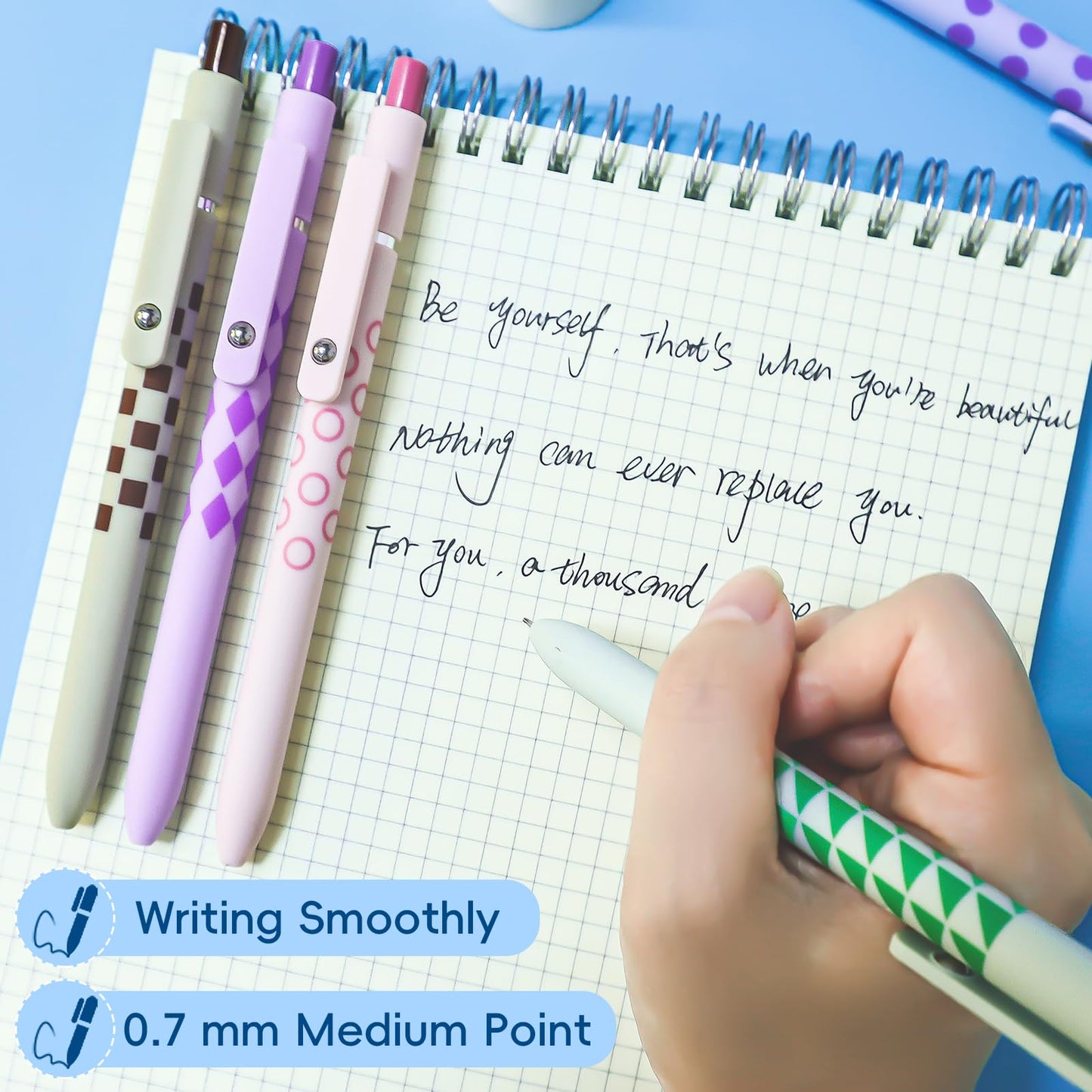 UIXJODO Gel Pens, 5 Pcs 0.5mm