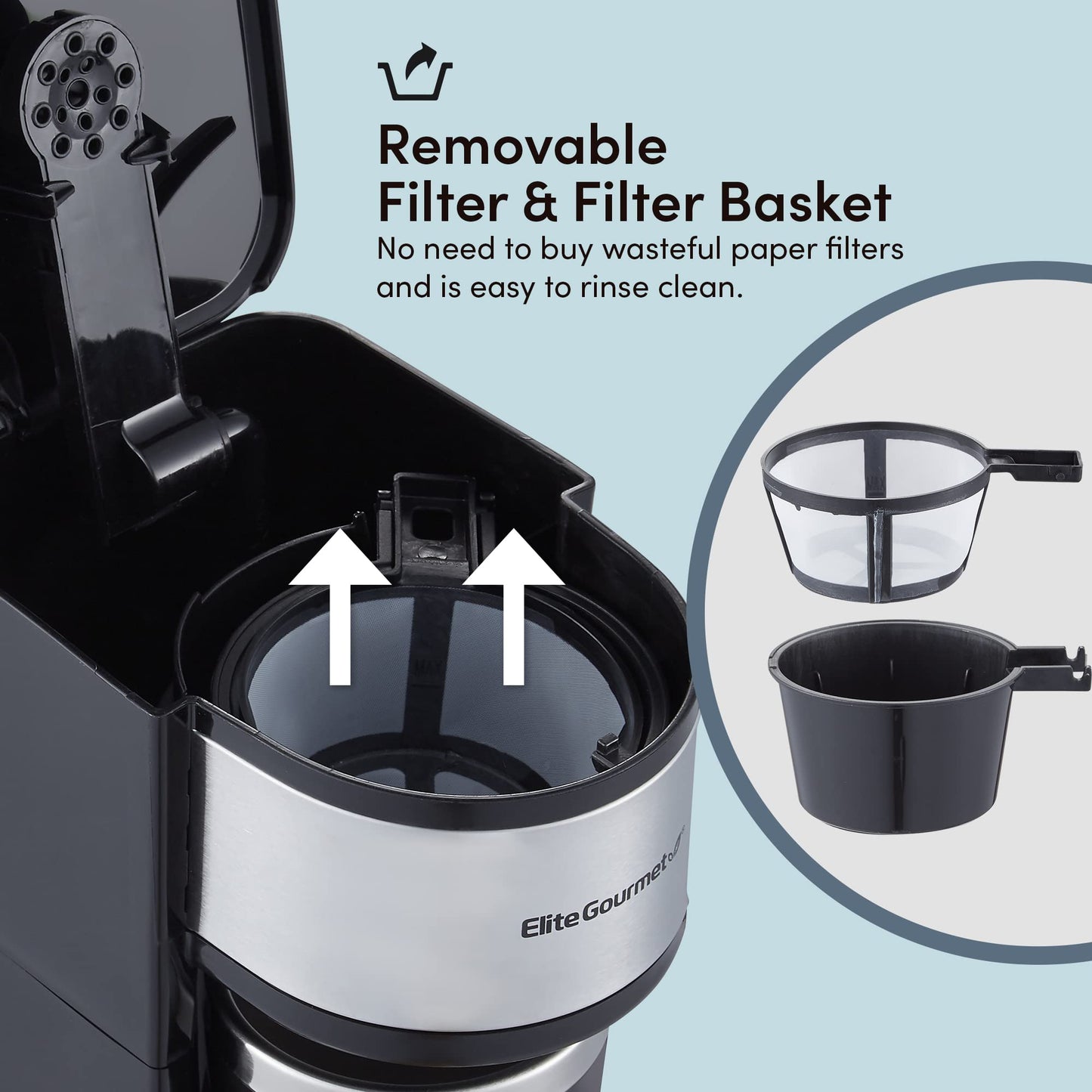 Elite Gourmet EHC114 Personal Single-Serve Compact Coffee Maker