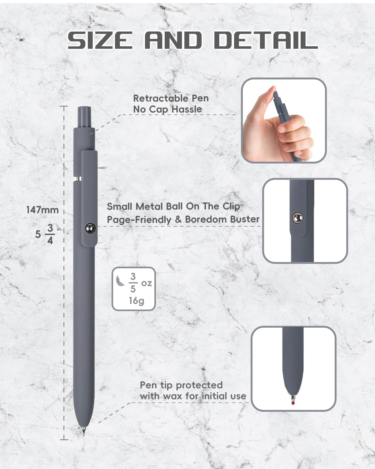 Lucarni 5pcs Gel Pens, 0.5mm