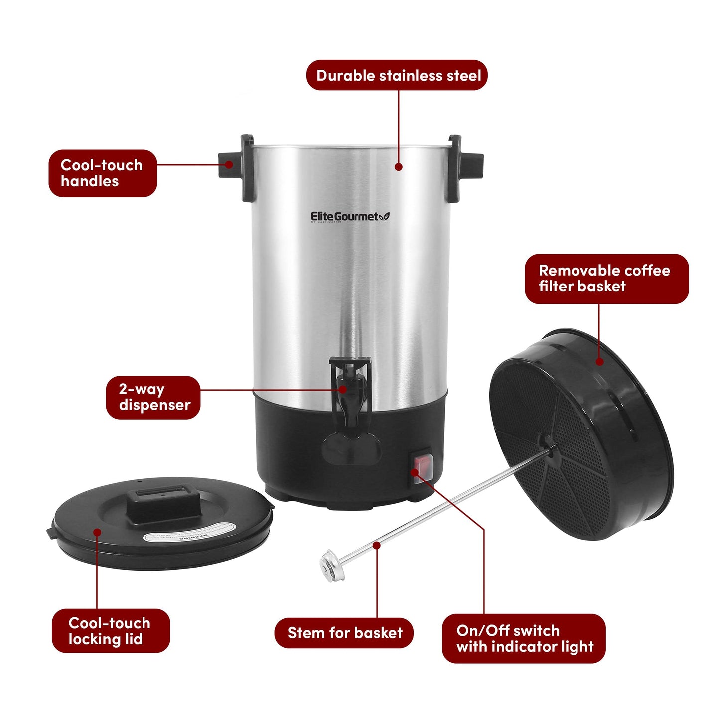Elite Gourmet EHC114 Personal Single-Serve Compact Coffee Maker
