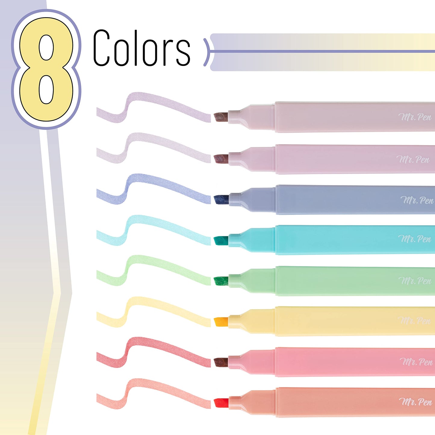 Mr. Pen- Aesthetic Highlighters 20 pcs Chisel Tip