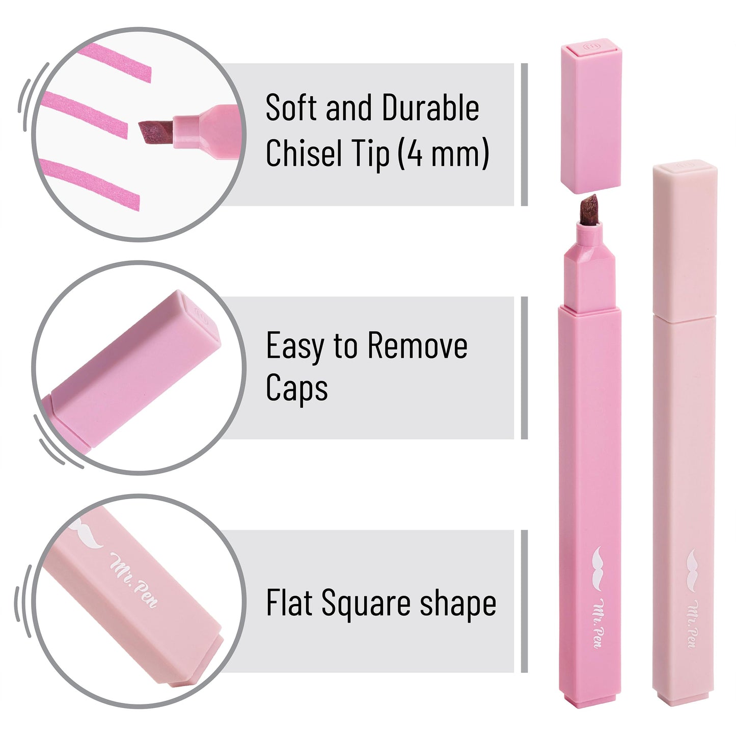 Mr. Pen- Aesthetic Highlighters 20 pcs Chisel Tip