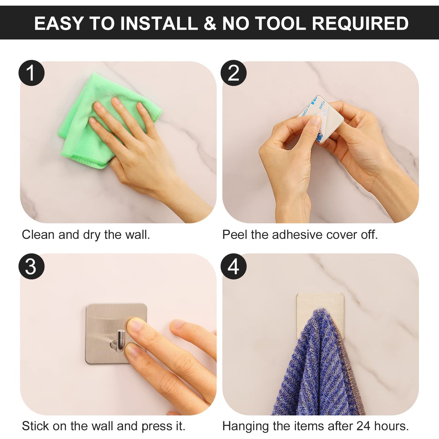 Budding Joy Adhesive Hooks Heavy Duty Stick