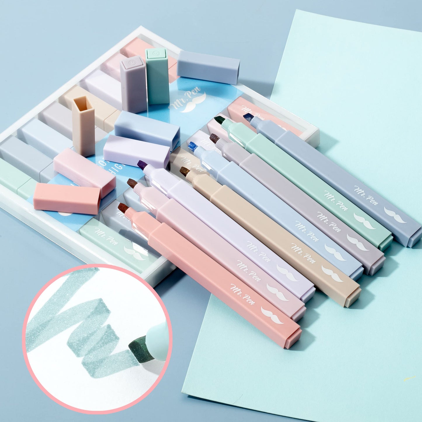 Mr. Pen- Aesthetic Highlighters 20 pcs Chisel Tip