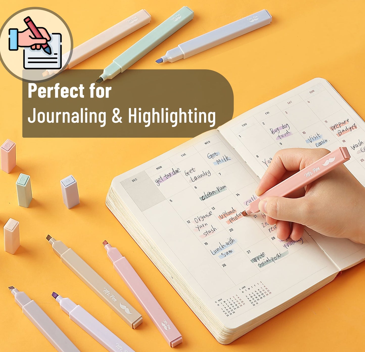 Mr. Pen- Aesthetic Highlighters 20 pcs Chisel Tip