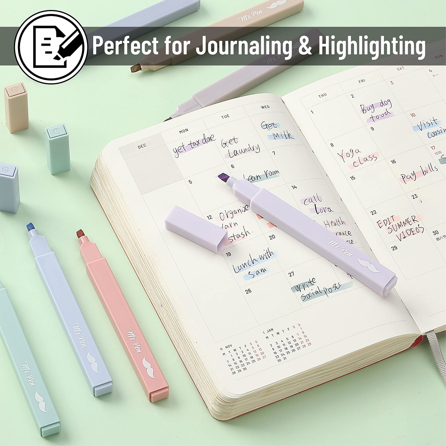 Mr. Pen- Aesthetic Highlighters 20 pcs Chisel Tip