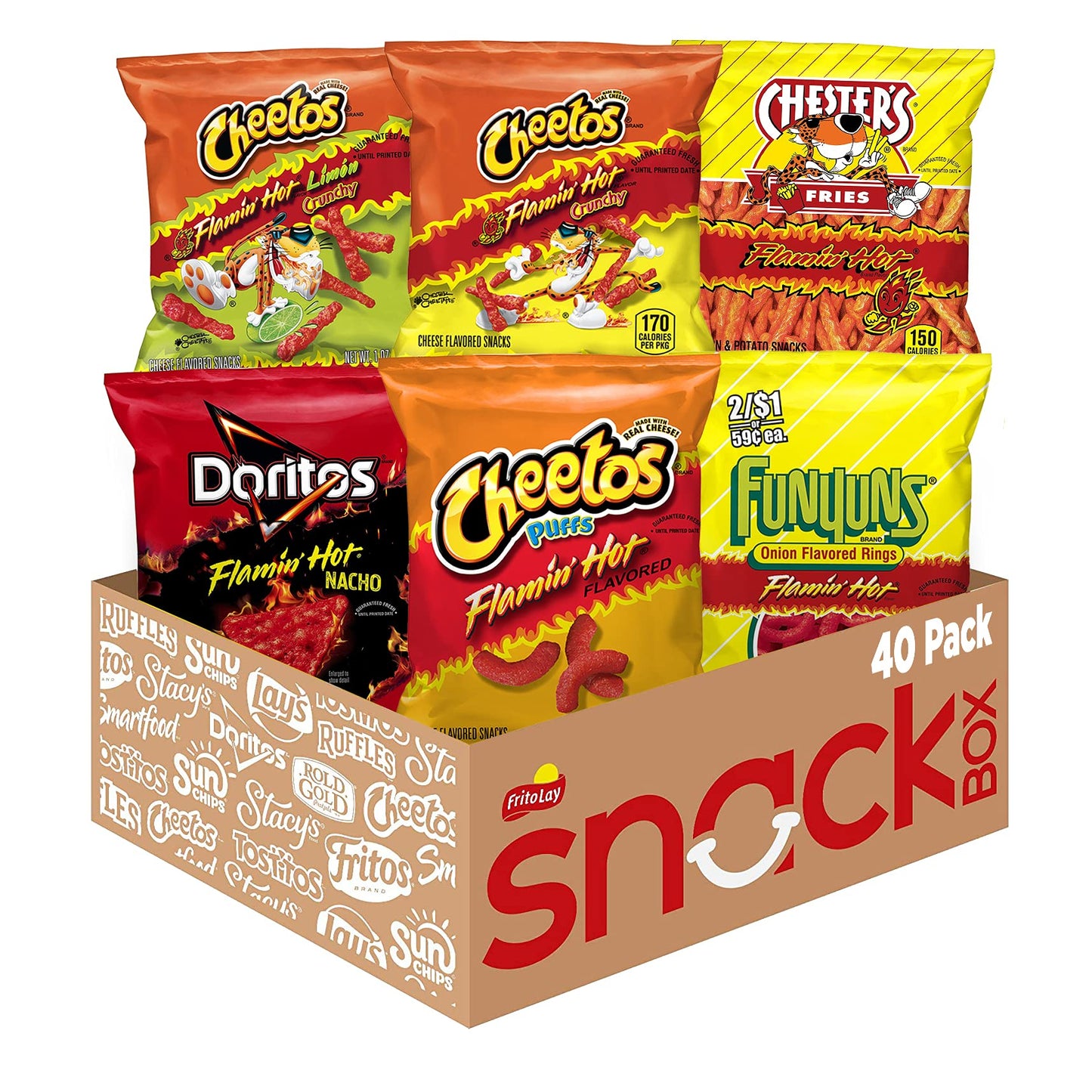 Frito-Lay Fiery Mix Variety Pack, (Pack of 40)