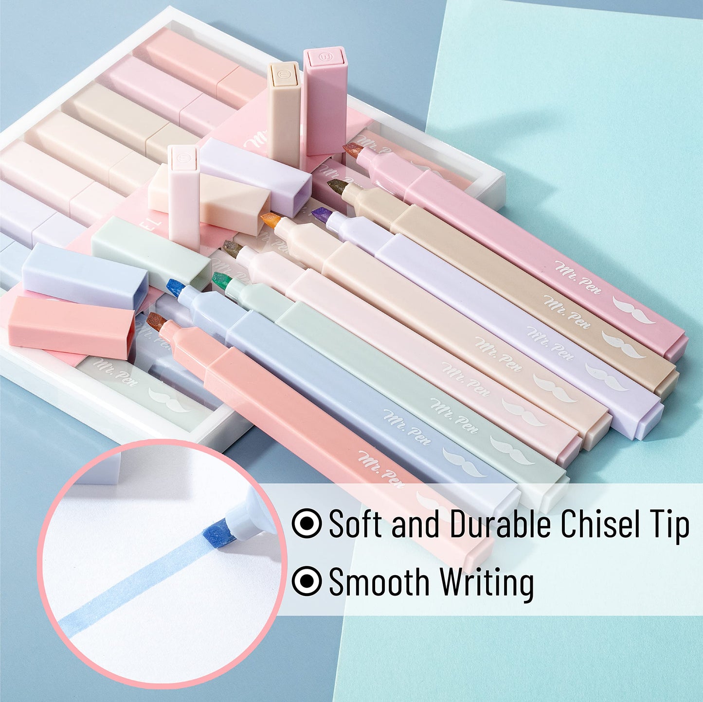 Mr. Pen- Aesthetic Highlighters 20 pcs Chisel Tip