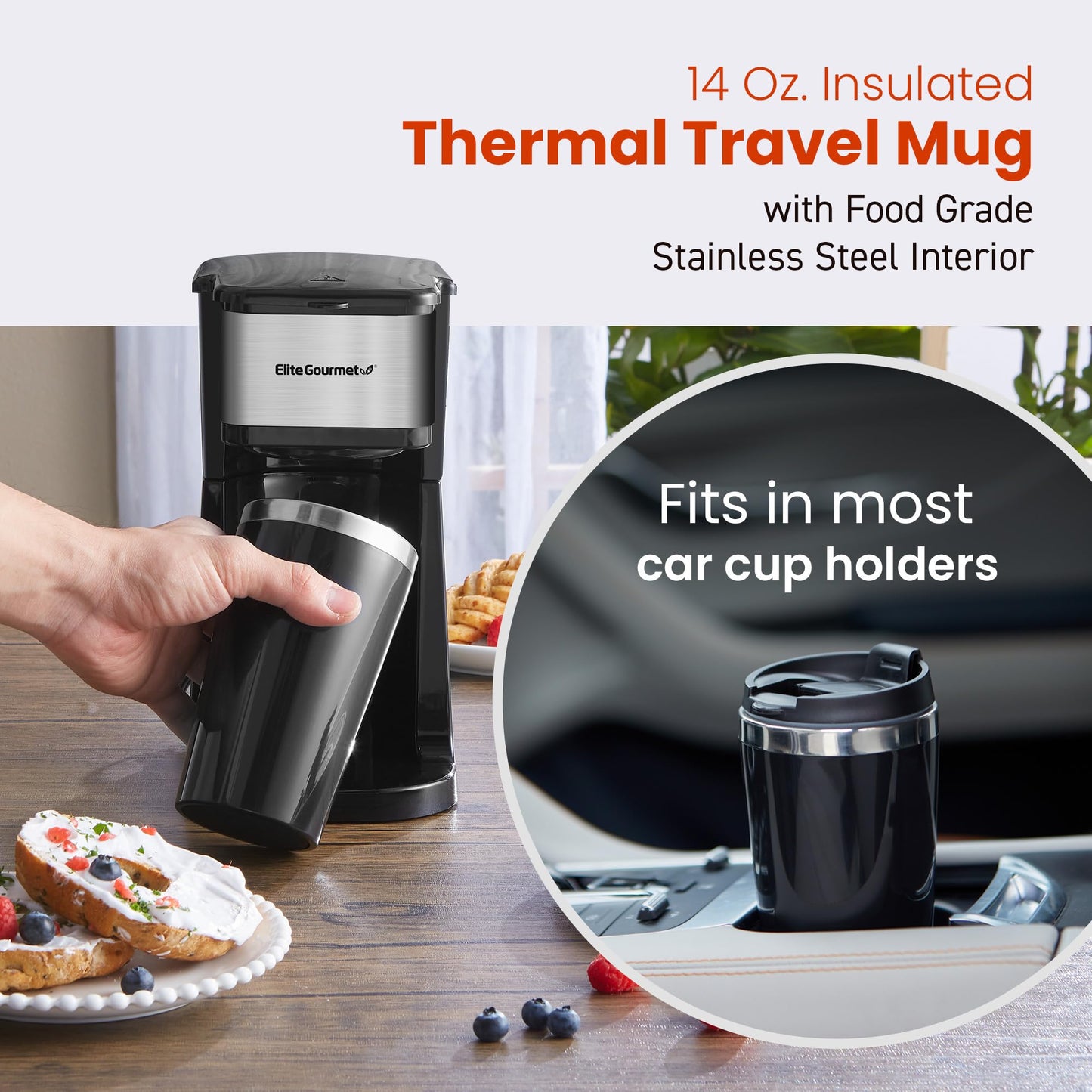 Elite Gourmet EHC114 Personal Single-Serve Compact Coffee Maker