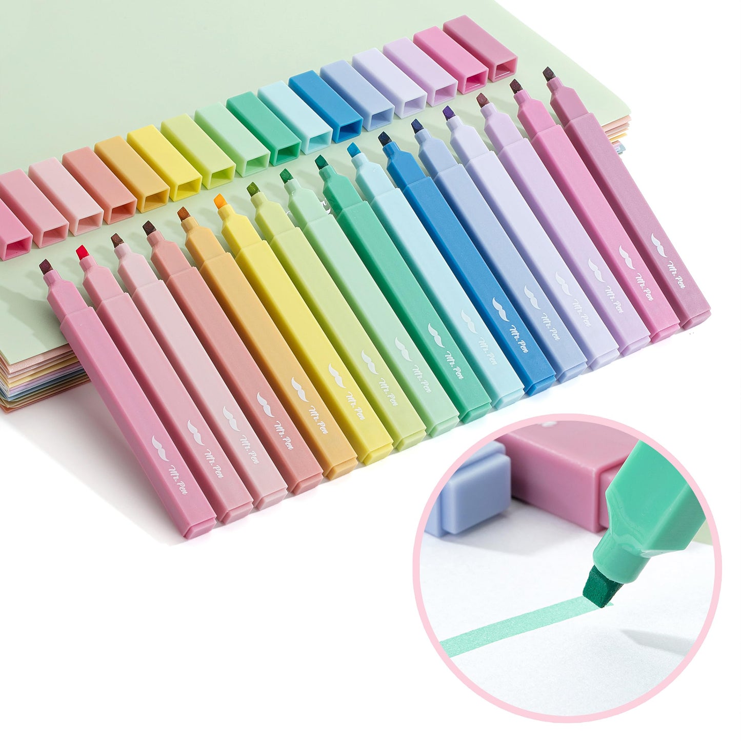 Mr. Pen- Aesthetic Highlighters 20 pcs Chisel Tip