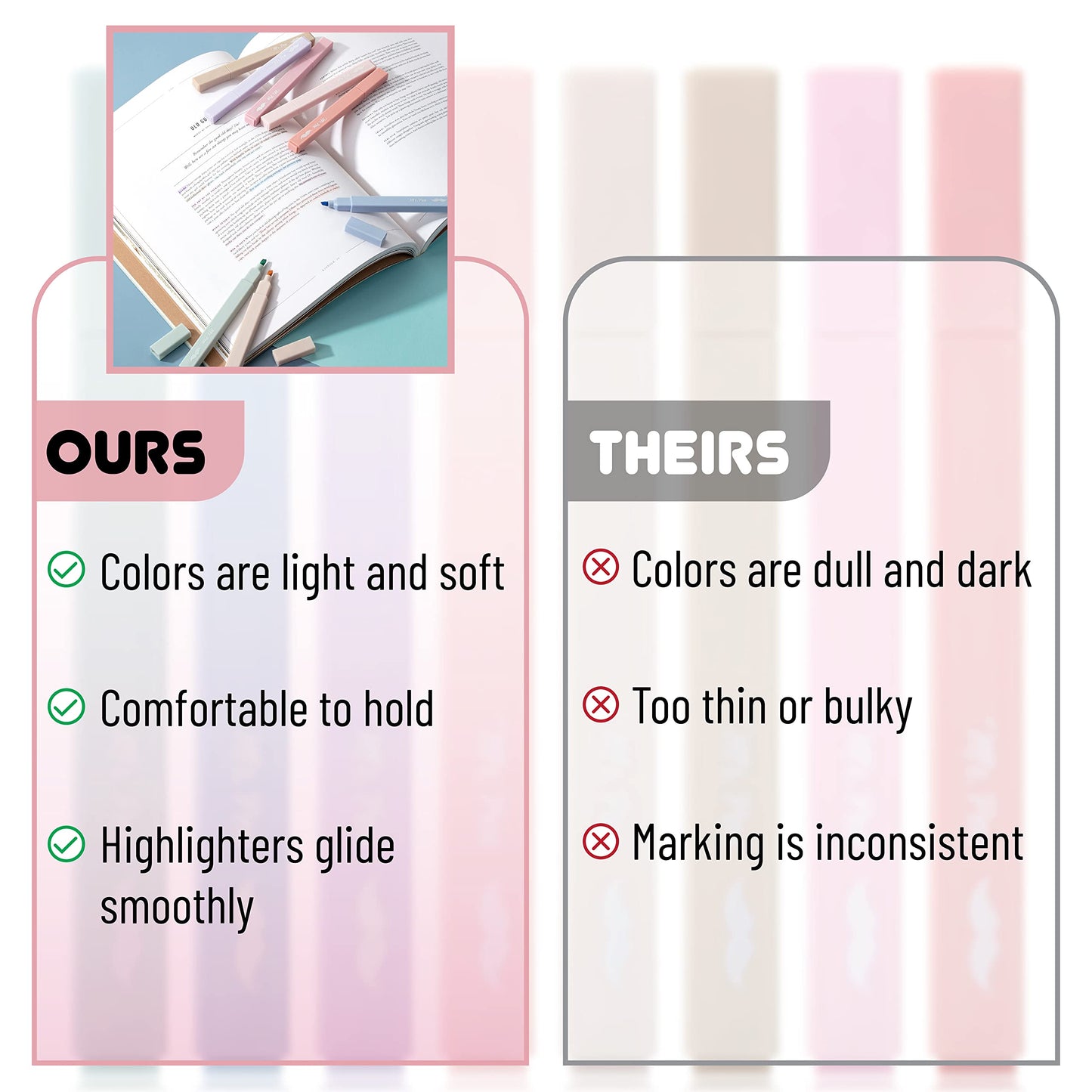 Mr. Pen- Aesthetic Highlighters 20 pcs Chisel Tip
