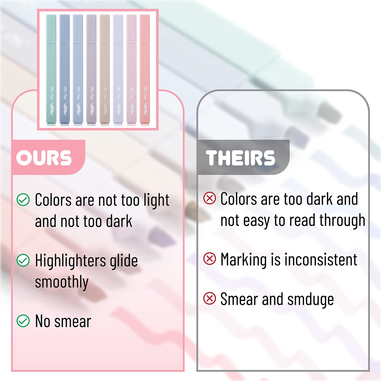 Mr. Pen- Aesthetic Highlighters 20 pcs Chisel Tip