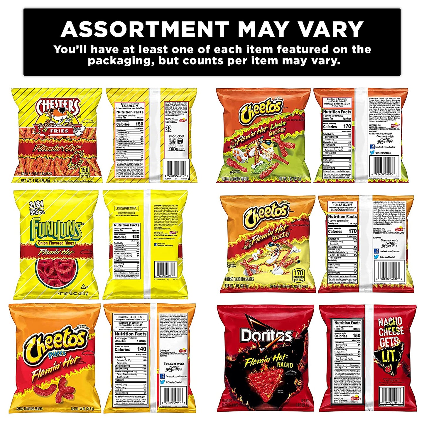 Frito-Lay Fiery Mix Variety Pack, (Pack of 40)
