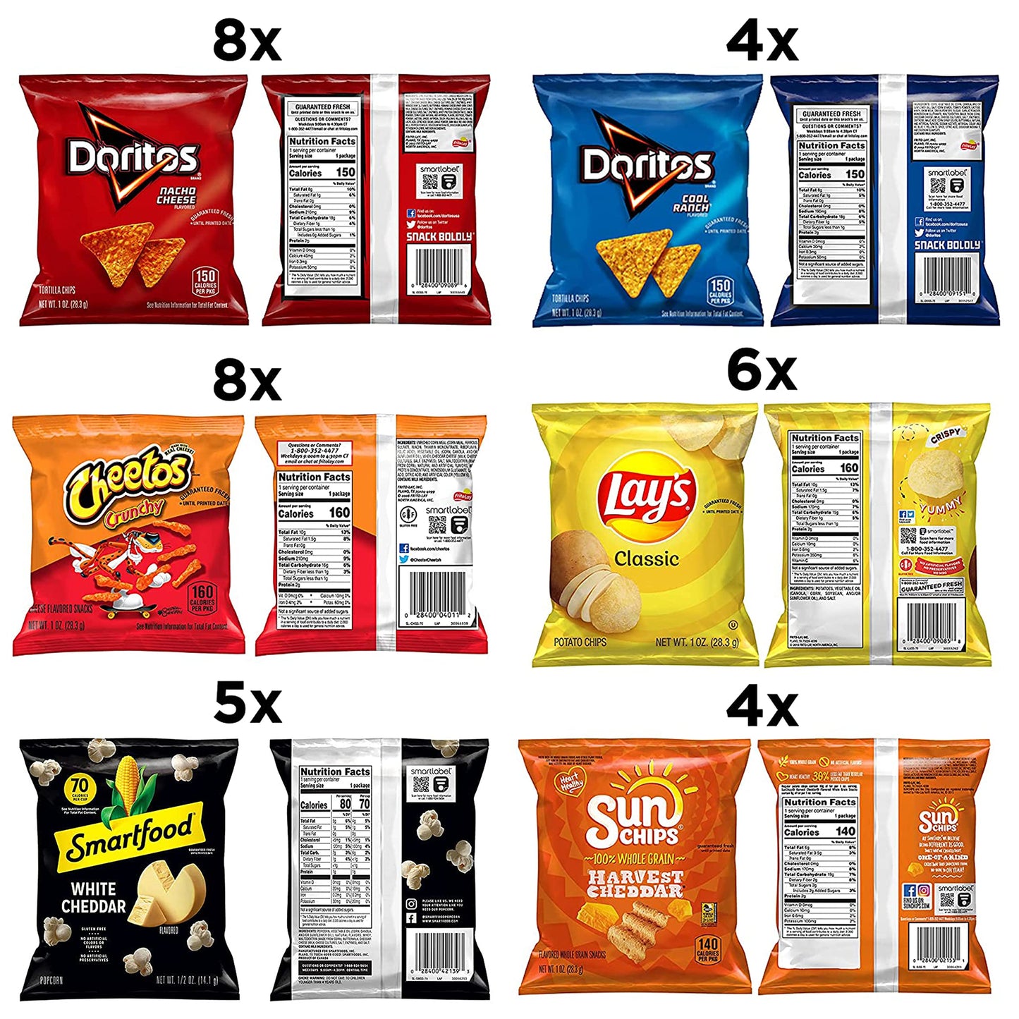 Frito-Lay Fiery Mix Variety Pack, (Pack of 40)