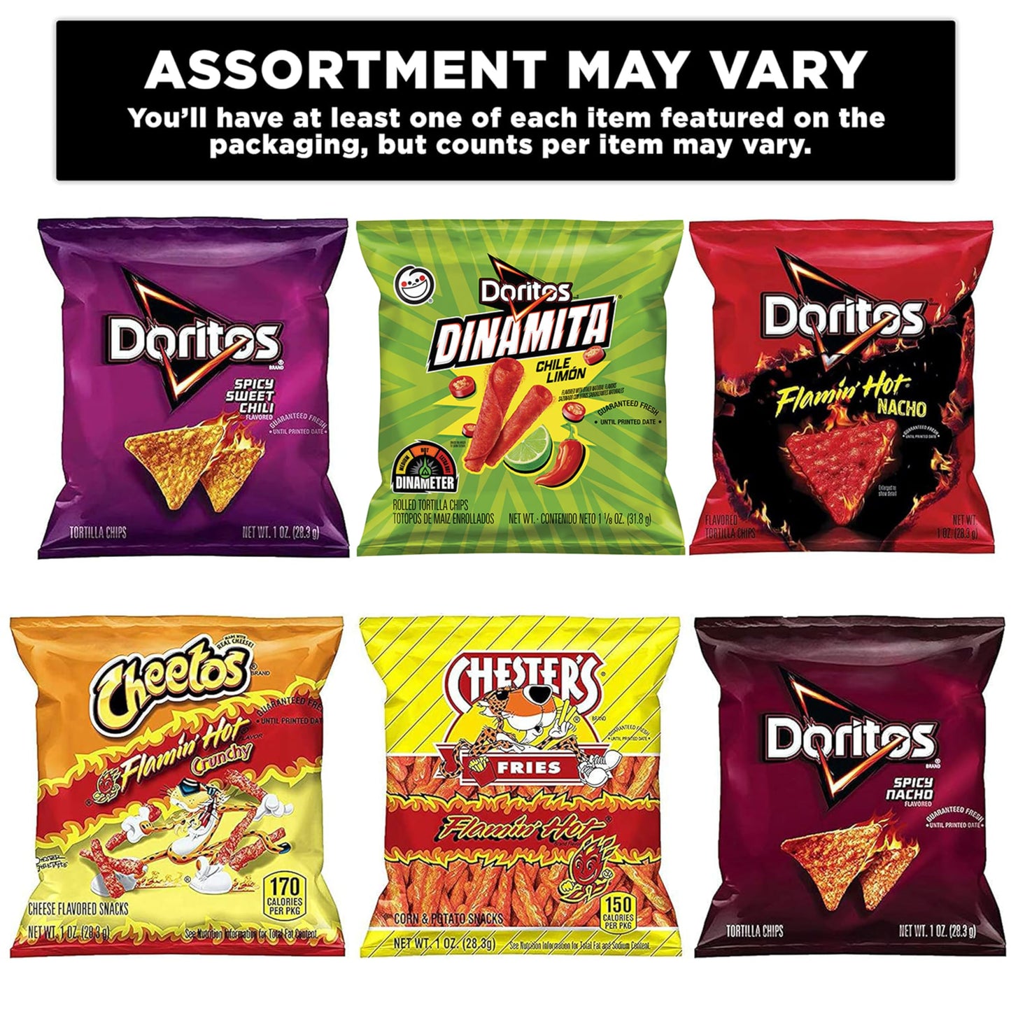 Frito-Lay Fiery Mix Variety Pack, (Pack of 40)