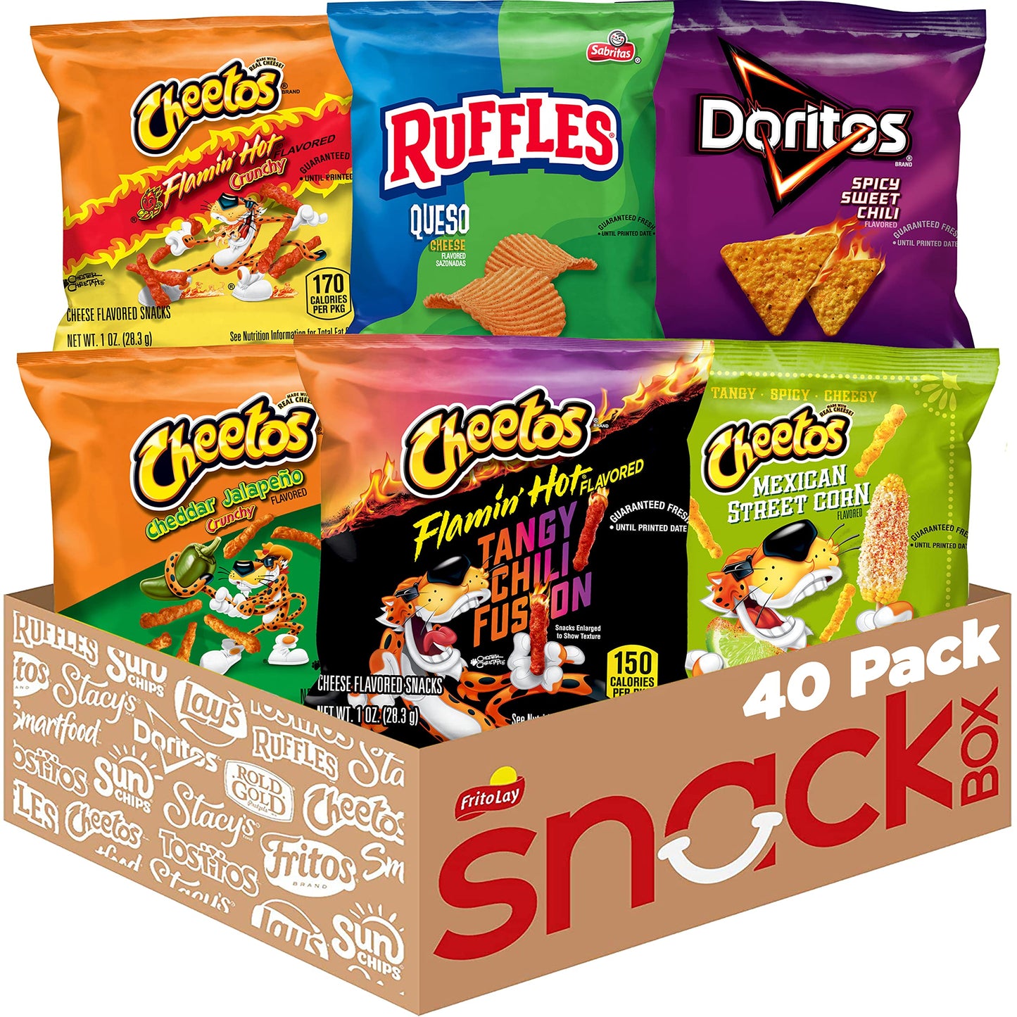Frito-Lay Fiery Mix Variety Pack, (Pack of 40)