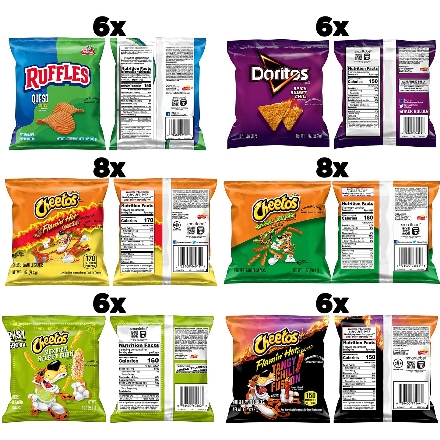 Frito-Lay Fiery Mix Variety Pack, (Pack of 40)