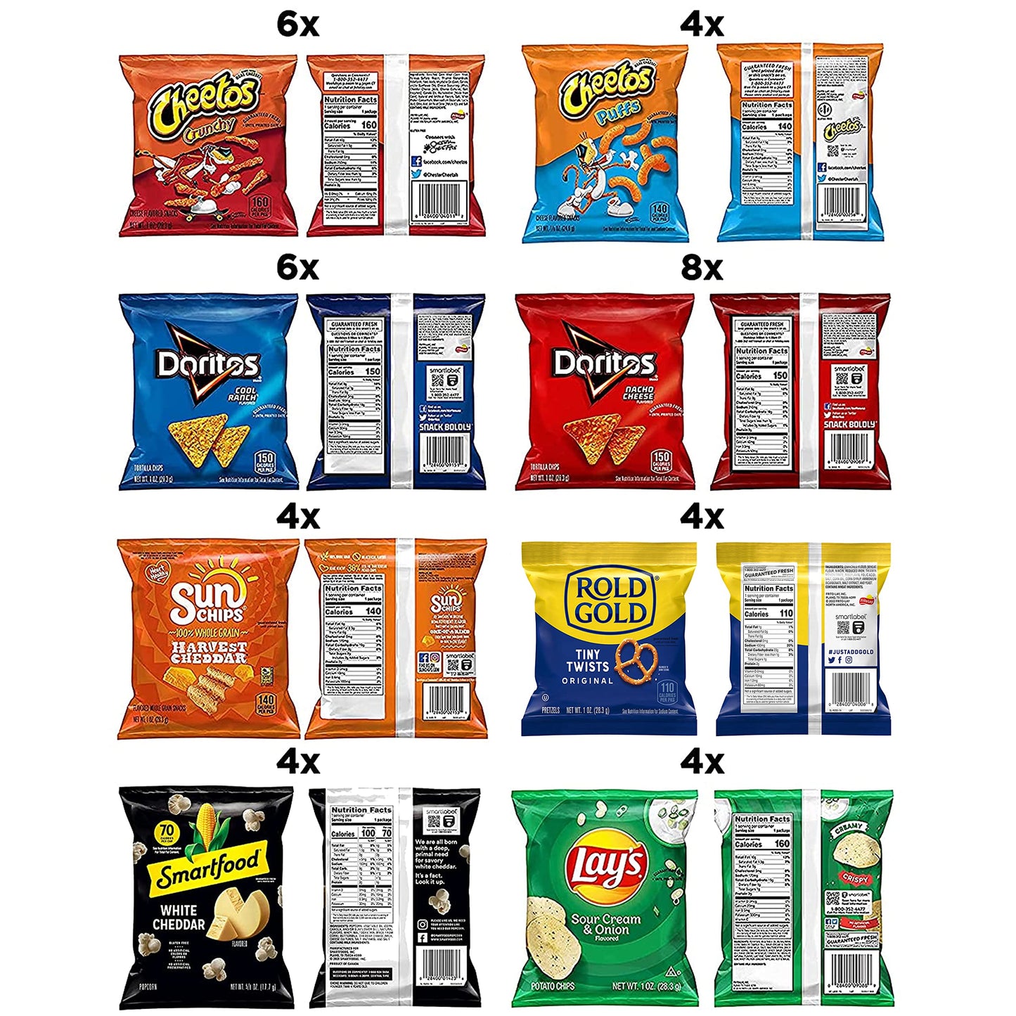 Frito-Lay Fiery Mix Variety Pack, (Pack of 40)