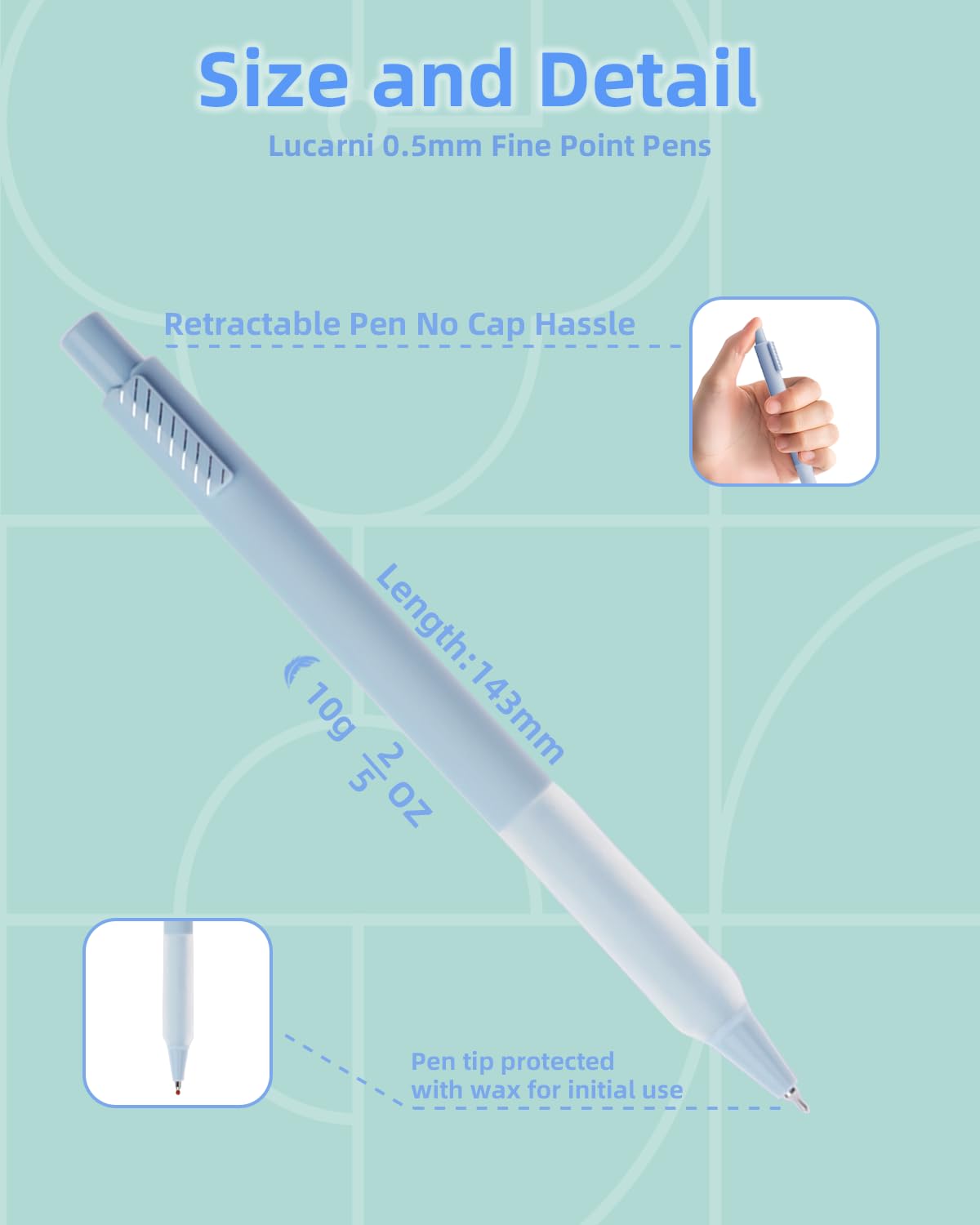 Lucarni 5pcs Gel Pens, 0.5mm