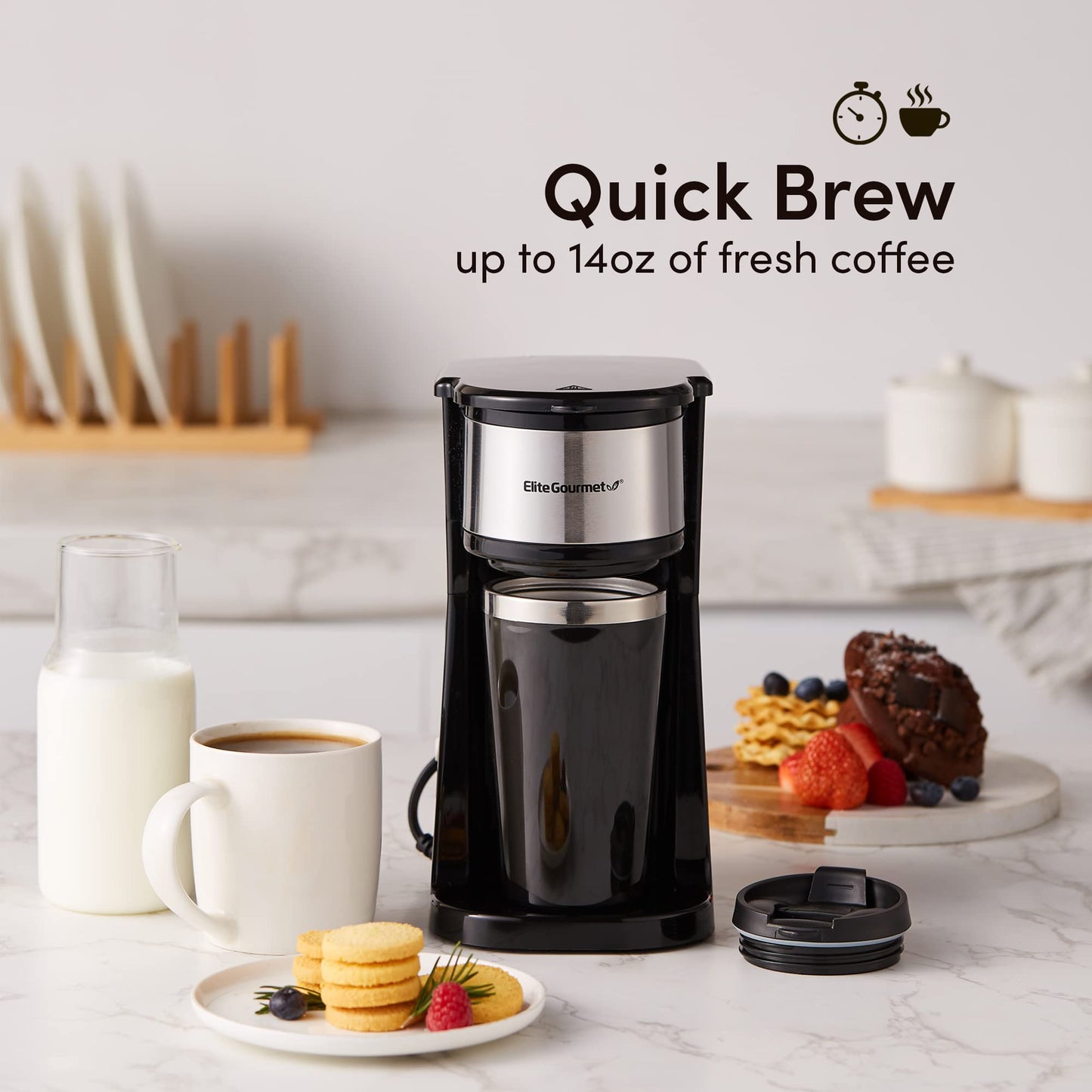 Elite Gourmet EHC114 Personal Single-Serve Compact Coffee Maker
